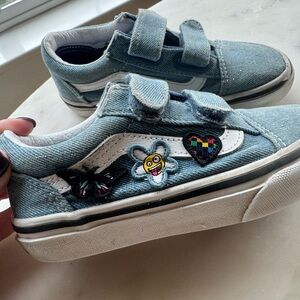 Kids Vans Denim Sneakers with Fun Patches